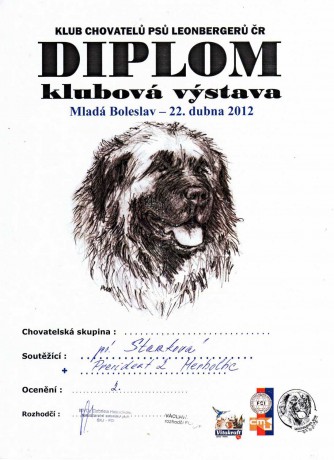 Klubová výstava KCHL Mladá Boleslav 22.4.2012 