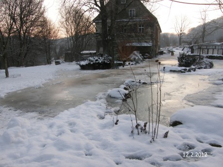 Ledovice na zahradě 12.2.2012