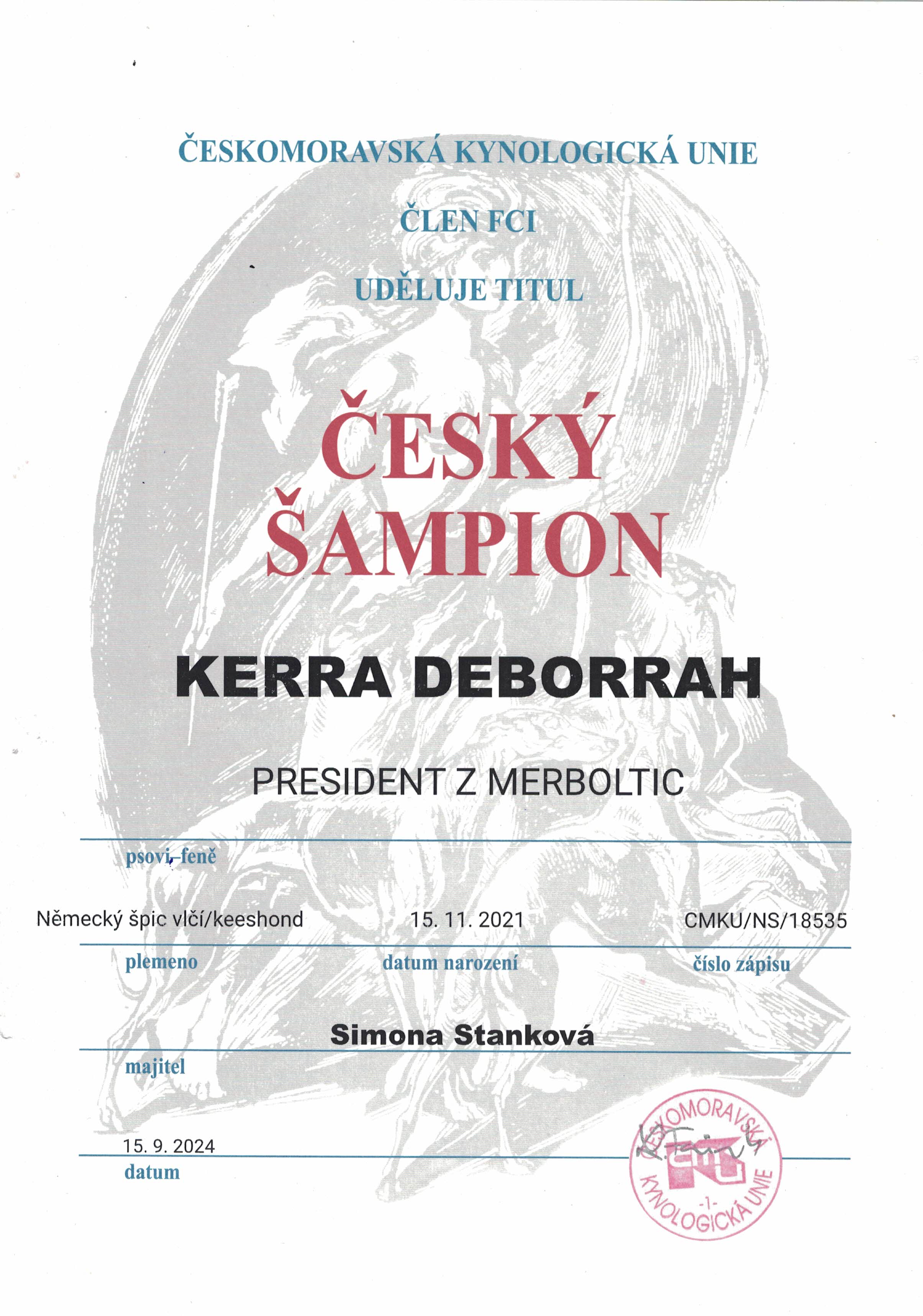 Kerra Deborrah - ČESKÝ ŠAMPION